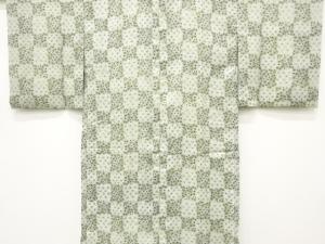 菊に市松模様　長襦袢